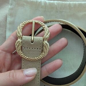 NWOT Sezane Artemis File Sandstone Suede belt